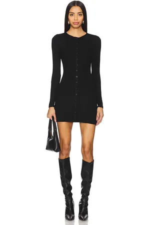 REVOLVE SNDYS Sndys minivestido henley en color talla M en - Black. Talla M (también en XS).