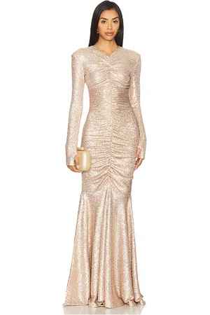 REVOLVE Norma Kamali Norma kamali vestido de cola de pez de manga larga en color neutral metálico talla L en - Metallic Neutral. Talla L (también en M, S