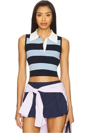 REVOLVE Monse Monse top sin mangas con abertura en la espalda y cinturón en color azul talla L en - Blue. Talla L (también en M, S, XS).