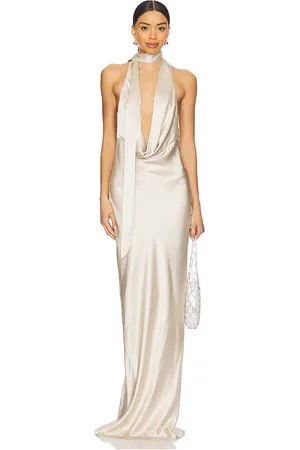 REVOLVE NBD Nbd vestido largo naila en color beige talla L en - Beige. Talla L (también en M, XXS).