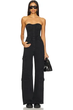 REVOLVE Hudson Jeans Hudson jeans mono cargo bustier en color negro talla 24 en - Black. Talla 24 (también en 30).