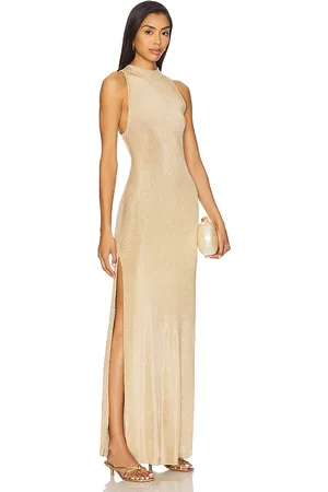 REVOLVE SER.O.YA Ser.o.ya vestido largo de punto metalizado henne en color oro metálico talla L en - Metallic Gold. Talla L (también en M, S, XS).