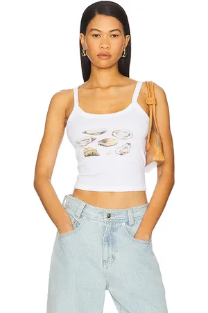 REVOLVE Polychrome Goods Polychrome goods top sin mangas oysters en color talla L en - White. Talla L (también en M, S, XL, XS).