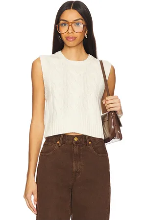REVOLVE Polo Ralph Lauren Polo ralph lauren suéter corto con un diseño trenzado de cashmere de lana en color crema talla M en - Cream. Talla M
