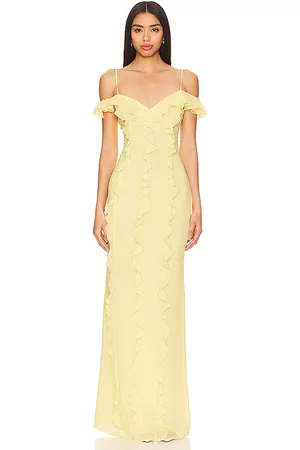 REVOLVE Lovers and Friends Lovers and friends vestido largo marisol en color amarillo talla L en - Yellow. Talla L (también en M, S, XS).