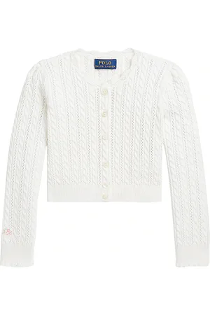 REVOLVE Polo Ralph Lauren Polo ralph lauren cárdigan de punto trenzado mini pointelle en color blanco talla 2 en - White. Talla 2 (también en 3, 4, 5, 6