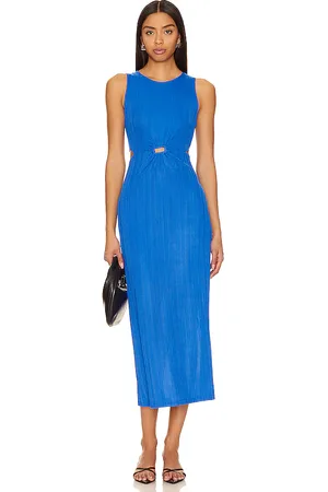 REVOLVE MINKPINK Minkpink vestido midi raya en color azul talla L en - Blue. Talla L (también en XS).