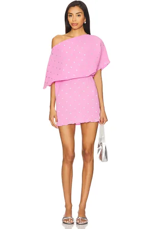 REVOLVE Never Fully Dressed Never fully dressed vestido mini tilly en color rosado talla L en - Pink. Talla L (también en M, S, XL, XS).