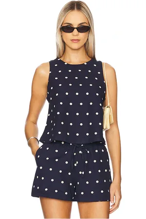 REVOLVE BEACH RIOT Beach riot top sin mangas dollie en color azul marino talla L en - Navy. Talla L (también en M, S, XL, XS).