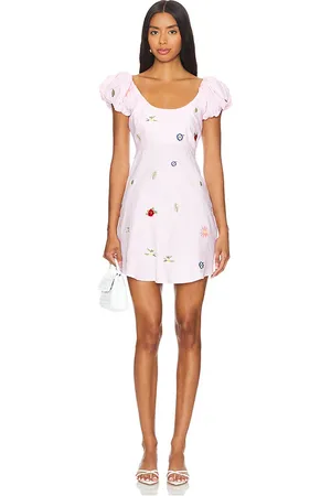 REVOLVE Fanm Mon Fanm mon minivestido gladys en color rosado talla L en - Pink. Talla L (también en S).