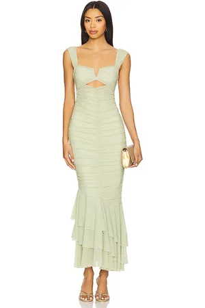 REVOLVE Michael Costello Michael costello vestido largo hilary en color verde talla L en - Green. Talla L (también en M, S, XL, XS, XXS).