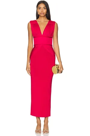 REVOLVE Herve Leger Herve leger vestido largo en color rojo talla L en - Red. Talla L (también en M).