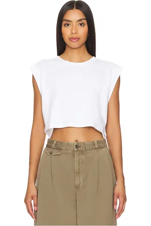 REVOLVE CLYQUE Clyque top corto david en color talla L en - White. Talla L (también en M, S, XL, XS).