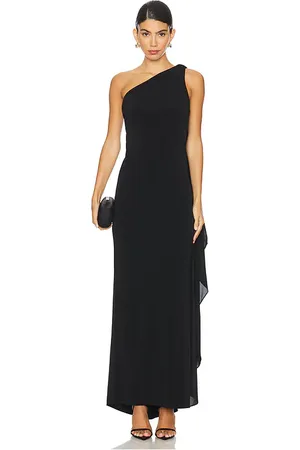 REVOLVE Alice + Olivia Alice + olivia maxivestido anja one shoulder draped en color talla 10 en - Black. Talla 10 (también en 6).