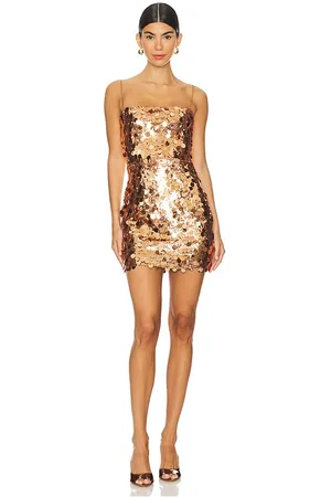 REVOLVE Nookie Nookie minivestido electra en color oro metálico talla XL en - Metallic Gold. Talla XL (también en L).