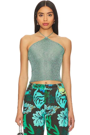 REVOLVE Superdown Superdown jem halter top en color talla L en - Teal. Talla L (también en M, S).