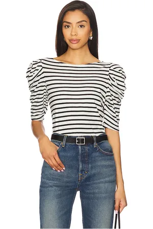 REVOLVE Nation LTD Nation ltd emery boat neck top en crosswalk stripe en color negro, blanco talla L en - Black,White. Talla L (también en M