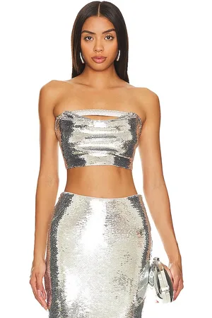 REVOLVE Nue Studio Nue studio x arielle top en color plateado metálico talla S en - Metallic Silver. Talla S (también en XS).