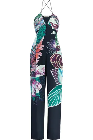 Roberto Cavalli Exotic Flora print silk jumpsuit