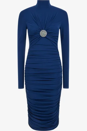 Roberto Cavalli Vestido midi con volantes y piedras
