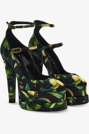 Roberto Cavalli Lemon print platform sandals