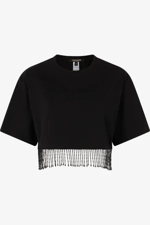 Roberto Cavalli Top corto con flecos
