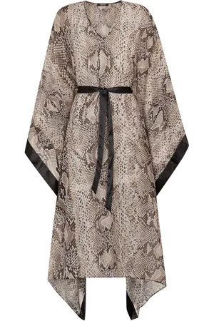 Roberto Cavalli Snake-Print Kaftan Dress