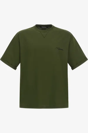 Roberto Cavalli Camiseta Verde Firma Bordada