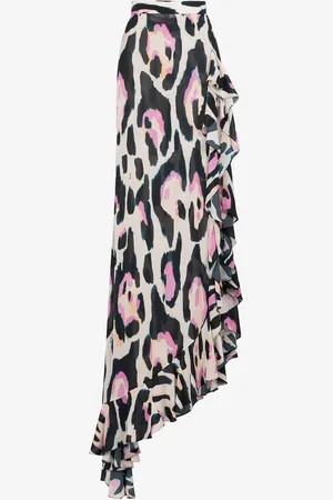 Roberto Cavalli Leopard-print asymmetric skirt
