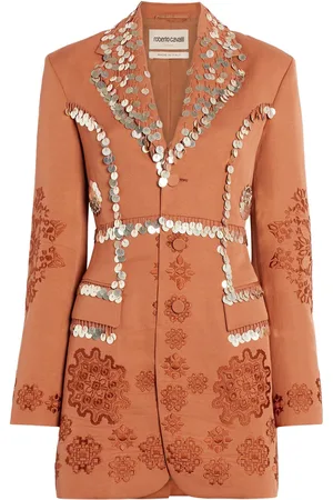 Roberto Cavalli Paillettes embroidered tailored jacket