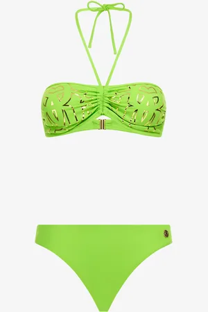 Roberto Cavalli Bikini Verde Logo Monogram RC