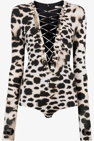 Roberto Cavalli Body De Manga Larga Estampado Murena