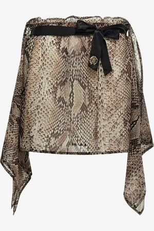 Roberto Cavalli Falda con estampado de serpiente