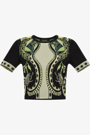 Roberto Cavalli Lemon print knit crop top