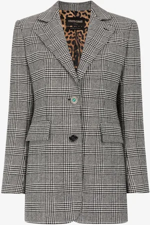 Roberto Cavalli Blazer de botonadura simple con diseño de pata de gallo