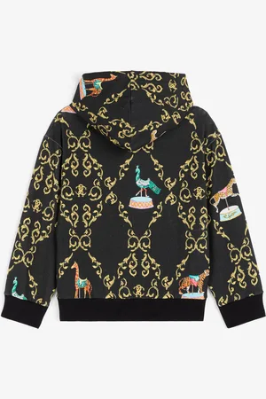 Roberto Cavalli Chaqueta de algodón con capucha y estampado Filigree