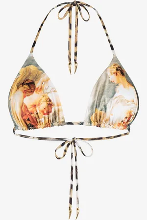 Roberto Cavalli Top de bikini estampado