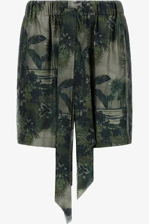 Roberto Cavalli Shorts with Green Hawaii print