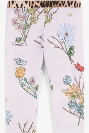 Roberto Cavalli Leggins de algodón con estampado Flower