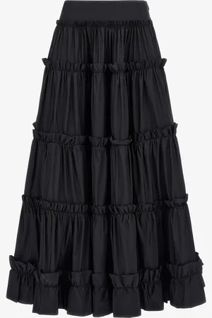 Roberto Cavalli Falda Maxi Negra con Volantes