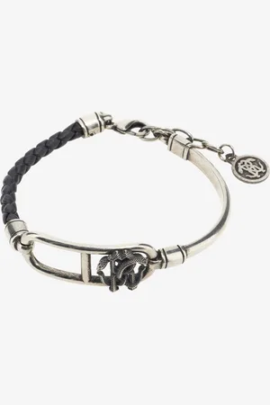 Roberto Cavalli Leather bracelet with Monogram RC