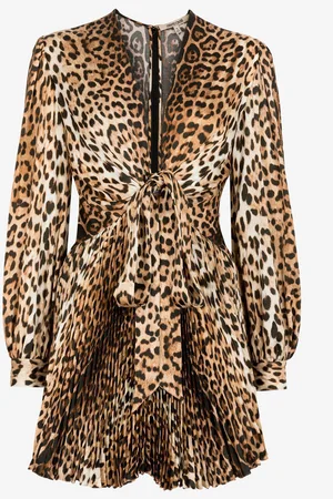Roberto Cavalli Vestido mini con estampado Leopard