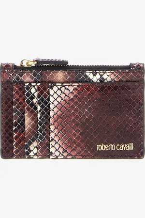 Roberto Cavalli Clutch de piel estampada con logotipo