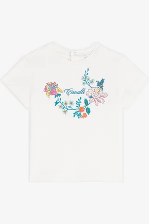 Roberto Cavalli Camiseta de algodón con bordado floral