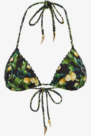 Roberto Cavalli Lemon print triangle bikini