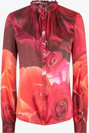 Roberto Cavalli Camisa de seda con estampado de rosas