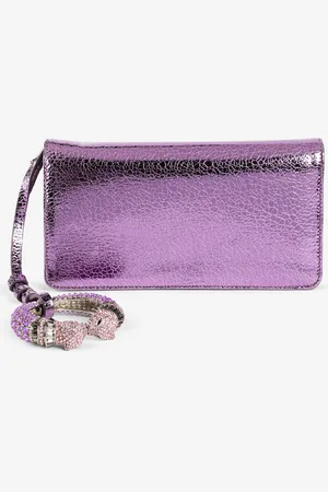 Roberto Cavalli Bolso de mano con cabeza de pantera con cristales