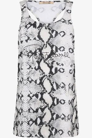 Roberto Cavalli Camiseta De Tirantes Con Espalda Deportiva Y Estampado De Pitón