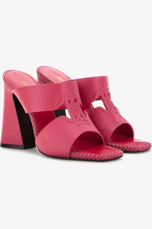 Roberto Cavalli Sandals with Monogram Mirror Snake