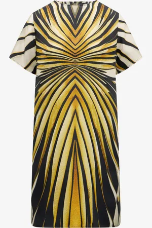Roberto Cavalli Minivestido De Seda Con Estampado Ray Of Gold